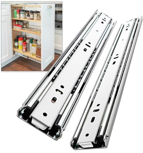 Heavy Duty Drawer Runners Load 59 kg Full Extension Runners 250 300 350 400 450 500 550 600 650 700 750 800 850 900 950 1000mm Side Mount Rails for Drawer Capacity 59 kg 1 Pair