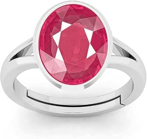 Ring aus massivem 925er-Sterlingsilber, 8,5 Karat, verstellbarer Rubin, natürlicher echter Rubin, für Damen und Herren