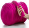 MeriWoolArt® XXL Merino Wolle Garn 4-5 cm Dick, Filzwolle Zum Trocken- Und Nassfilzen, DIY Klobige Decke, Baby Wolle, Arm Stricken Garn Dunkelrosa, 100g
