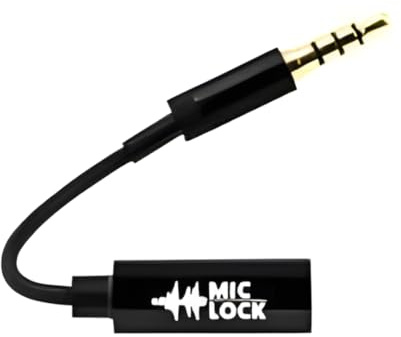 Mic-Lock Microphone Security with SoundPass - Audio and Data Security Privacy Protector - 3.5mm to 3.5mm Adapter (Single Pack)