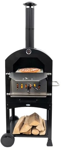 HEAT Outdoor Living Ovnhus Forno Pizza - Fornetto Pizza - Forno a Legna da Esterno - Forno Pizza a Legna per Il Giardnio - 50x36x160 cm