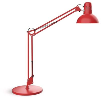 Maul LED Schreibtischlampe MAULstudy | Verstellbare Stehlampe mit Gelenkarm für Büro, Arbeitszimmer und Schreibtisch | Elegante Bürolampe aus Metall | Exklusive LED-Leuchtmittel | Rot