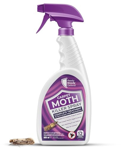 Carpet Moth Killer Spray 650ml Powerful Moth Killer, Moth Repellent for Carpets, Moth Spray for Complete Moth Treatment, No1 Pest Expert Formula to Eliminate Moths and Carpet Beetles,Fast Acting Spray