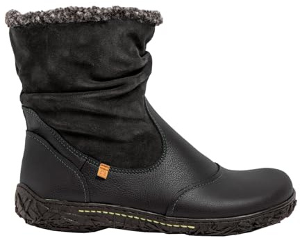 El Naturalista Damen Ankle Boots Yggdrasil, Frauen Stiefeletten,flach,Stiefel,Bootee,Booties,halbstiefel,Kurzstiefel,Black Rugged,38 EU / 5 UK