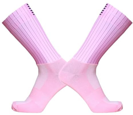 GMDNS Outdoor Socken Für Herren Pro Team Aero Radsport Socken Anti Slip Nahtlose Silikon Laufen Sport Rennrad Rosa