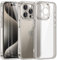 ivoler Clear Case Compatible with iPhone 15 Pro 6.1 inch, 1 Phone Case + 2 Tempered Glass Screen Protector, Non-Yellowing Military Shockproof Anti-Scratch Slim Phone Case Cover- Natural Titanium