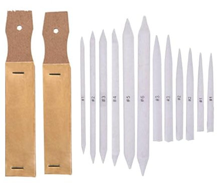 Sandpaper Papierwischer,12er Pack Blending Stümpfe und Tortillionen mit 2 Schleifpapier Bleistife Spitzer für Student Skizze Zeichnen DIY Jugendliche Kinder Teenager