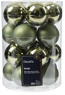 Palline di Natale in vetro, 6 cm x 20 pezzi, opache e lucide, per albero di Natale, decorazioni per albero di Natale, rosmarino