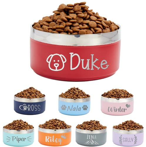 Personalisierte Hundenäpfe - 20 oz/29 oz Edelstahl-Wassernäpfe für Haustiere mit Namen, gravierter Futternapf für Welpen, Hunde und Katzen, leicht zu reinigender Hundefutternapf N