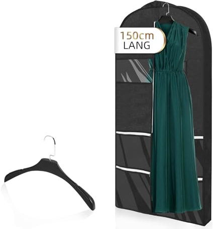 DOBVDLA Kleidersack, Kleidersäck Lang 150x 60 cm für Hochwertige Kleiderhülle für Anzug, Jacke, Kleid, Atmungsaktive Aufbewahrungstasche für Reisen und Schutz mit Kleiderbügel