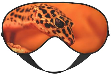 Leopard Little Gecko doppelseitige weiche Verdunkelungs-Augenmaske für Nickerchen, Nachtschlaf-Augenmaske