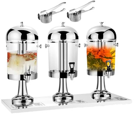 forplubossmmp Distributeur De Boissons Chaudes Et Froides Commerciales, Distributeurs De Boissons Et Refroidisseurs Et Fontaines À Eau, Distributeur De Lait De Soja en Libre-Service pour Cafés,Silver
