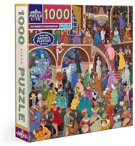 Eeboo - Puzzle 1000 pcs Alchemist's Masquerade - Adult Puzzle 1000 Pieces Cardboard - Dimensions 58.5 x 58.5 cm