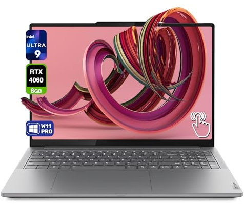 Lenovo Yoga Pro 9i Laptop, Intel Core 9-185H, 32 GB LPDDR5X RAM, 1 TB PCIe SSD, 16 3.2K Mini LED Touchscreen (3200x2000) Display, Nvidia G-Force RTX 4060, Backlit Keyboard, W11 Pro, Luna Grey