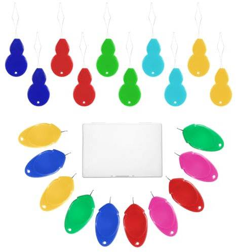 Lot de 30 enfile-aiguilles en plastique pour travaux de couture à la main, enfile-aiguille pour machine à coudre, fil à broder, point de croix, 5 couleurs