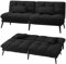 LUCKRACER Sofa 3 Sitzer Sofa Schlafsofa mit Schlaffunktion, überzug Futon Klappsofa, Bettcouch, ecksofa, Couch, 5 Verstellbare Winkel, Ideal für Wohnungen Wohnzimmer aus Stoff Schwarz
