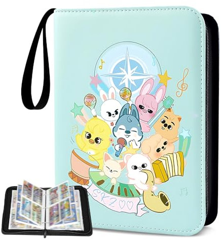 ADDLIVE Stray Kids Photocard Binder, Stray Kids Photocard Holder, Straykids Süße CartoonPhotocard Binder, StrayKids Sammelalbum 400 Karten, SKZ Karten Album, Kpop Merch Geschenke für STAY (Grün)
