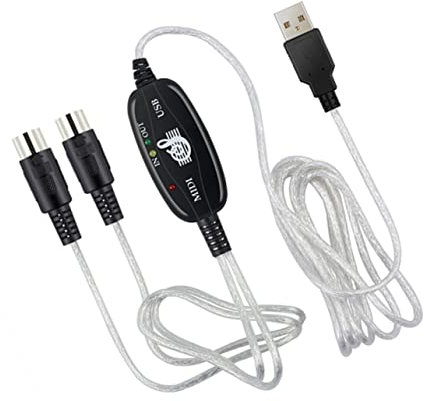 GALPADA Midi zu USB Kabel Hochgeschwindigkeits Tastaturadapter für Musikbearbeitung Kompatibel mit Windows Plug Play Verbindungskabel für Synthesizer und Elektronische