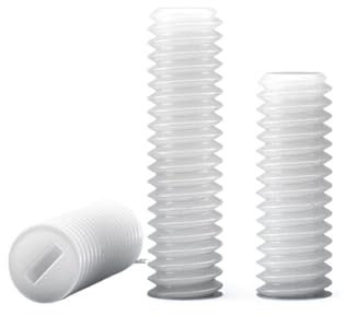 Cilky Metallschrauben 20~50 Stücke M4 M5 M6 Nylon Schlitz Madenschraube Weiß Kunststoff Gewinde Flachkopf Metrische Kopflose Stellschraube(M4x 6mm- 50pcs)