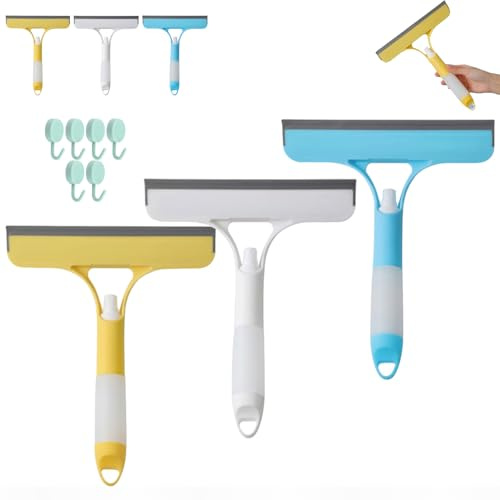 Xanthelle Shower Squeegee, 3 in 1 Window Cleaning Set with Spray, Squeegee & Scrubber, Squeegee for Floor & Shower, Window Cleaner for Glass, Tiles & Water Removal