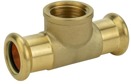 Westco Press Fitting Tee 28x28x1/2 CxCxFI DZR Brass, Female BSP Branch | Water Press Connector Compatible with 28x28x1/2 CxCxFI, DZR Brass Female BSP Branch Tee Fitting