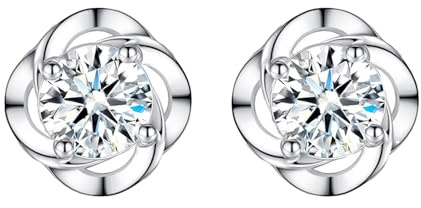 Josfeva Ohrstecker Silber 925 Mädchen, Kleine Kinder Ohrringe Mädchen | Klee/Herz/Blüten/Paw/Schwan Stecker, Schlafen Knorpel Stecker, Kinderohrringe Geschenke mit Geschenkbox, Hypoallergen