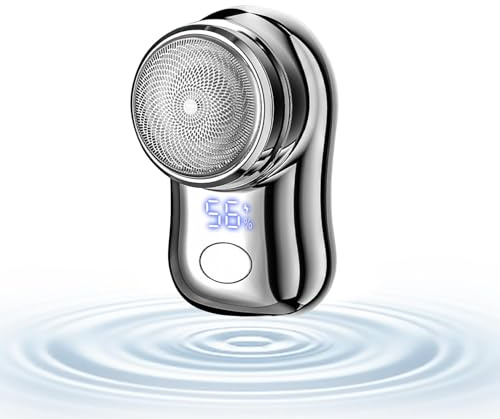 Mini Rasierer Elektrisch, Tragbar Stumm Elektrorasierer Herren USB Wiederaufladbare Nass Dry Rasierer, Rotationsrasierer Rasierer für Zuhause Reisen,Geschenk für Männer