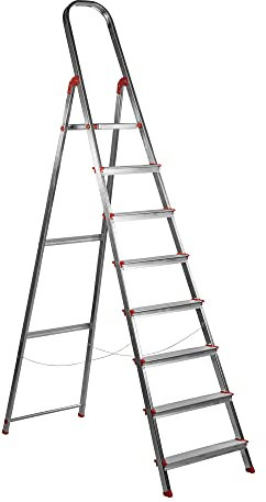 Escalera Aluminio Rolser Unica 8 Peldaños. Certificada según Norma Europea EN-131 para Uso doméstico y Profesional.