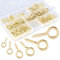 Swpeet 120PCS 6 taglie metal screw-in Eye bulloni vite occhi kit ganci, ganci viti autofilettanti ganci a vite dorato occhi per casa/lavoro/ufficio