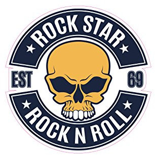 1 x Aufkleber Rockstar EST 69 Skull Bones Totenkof Rock N Roll Sticker Music DJ