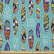 ABAKUHAUS Surfbrett Stoff als Meterware, Aloha Hawaii Ozean, Microfaser Stoff für Dekoratives Basteln, 1M (230x100cm), Kadett Blau