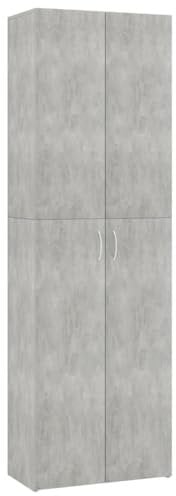 vidaXL Büroschrank Aktenschrank Mehrzweckschrank Schrank Aufbewahrungsschrank Beistellschrank Holzschrank Büro Betongrau 60x32x190cm Holzwerkstoff