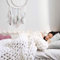 Fankr Grob gestrickte Kuscheldecke, Decke Handgefertigtes Chunky Gestrickte Wolldecke, Merino Wolle Garn Arm Stricken werfen, Haustier Bett Stuhl Sofa Weiß 200×200cm