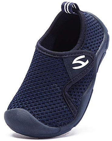 SMajong Kinder Hausschuhe Jungen Mädchen rutschfest Hüttenschuhe Kleinkinder Schuhe Lauflernschuhe Leichte Pantoffeln Slipper Blau 25 EU