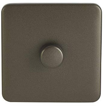 Schneider Electric Lisse Screwless Deco GGBL6012LMMBS Variateur d'intensité universel LED 1 gang, 2 voies 100 W