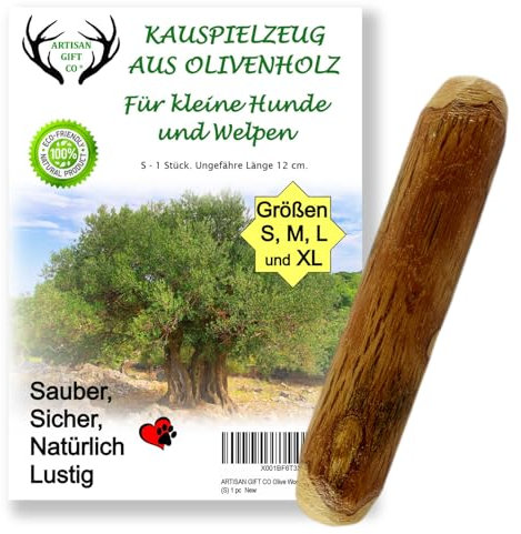 ARTISAN GIFT CO Jouet Bâton à Mâcher en Bois Olivier pour Chiens - Longueur 12 cm (S (Lot de 1))