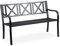 Relaxdays Garden Bench, 2 Seater Terrace, Balcony, Solid Steel, Pretty Stable Bench, 80.5 x 127 x 63 cm, Black
