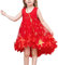 Sunny Fashion Vestito Bambina Natale Borsa 2 Pezzi Set Albero di Natale La Neve 3D Floreale 10 Anni