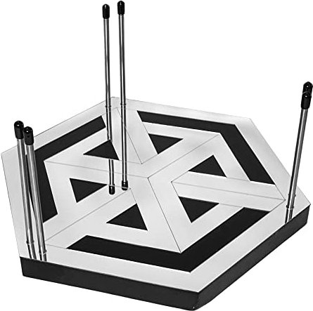 HyperStand für HyperCube Infinity Cube LED Licht - 12,5-Zoll Displayständer mit massivem Bambussockel, Edelstahlstangen und lasergraviertem Acryl HyperSpiegel - Passend für HyperCube10 und HyperCube15