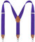 Alizeal Bretelle da uomo a forma di Y larghe 3,5 cm con 3 ganci girevoli in pelle, resistenti e regolabili, Viola scuro, Taglia unica
