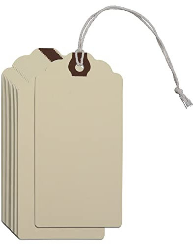 60 Stück Geschenk Anhänger,Preisschilder,Leere Etiketten Hängeetiketten,Karton Anhänger,Geschenkanhänger Kraftpapie mit Schnur Hängen Etikett Anhänger und Verstärktem Loch-11.8 * 5.8 cm