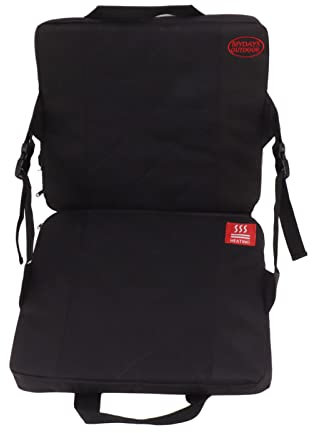 Wiederaufladbares Beheiztes Stadionkissen, Tragbar und Faltbar, Gem¨¹tliches Oxford-Stoffkissen f¨¹r B¨¹ro, Outdoor-Camping, Schwarz