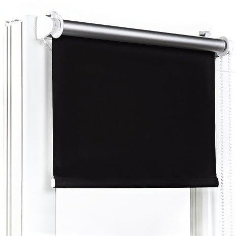 Fenster DEKOR - Rollos Für Fenster Ohne Bohren Schwarz - Verdunkelungsrollo B90 x H230 cm - Klemmrollo Verdunkelung - Fensterrollo Für Balkontüren - Verdunklungsrollo Leicht Zu Installieren