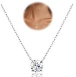 Diamday Kette Damen 316L Edelstahl Kette Mit Stein Zirkonia Choker Runde Diamant Kette Halskette für Frauen Tiny CZ Diamant Choker Halskette