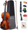 Vangoa Violine 4/4 Geige in voller Größe, handgefertigtes Starter-Set mit Massivholz-Seitenbrett, leichter Hartschalenkoffer für Anfänger, Jugendliche, Kinder, Kinder ab 12 Jahren, Erwachsene,