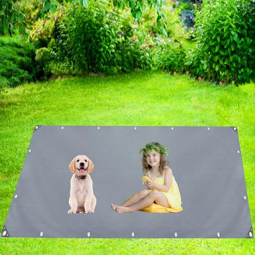 Tarpaulin 1.5x2 m 500g/m² Heavy Duty Tarpaulin tarp Multi-Purpose Cover for Chicken Coop Fishpond Hay Log Pile Roof Trailer 100% Waterproof Outdoor Ground Sheet LXX94W, Grey
