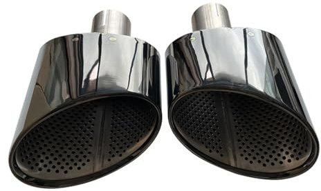 LGDONGFC Auto Auspuffblende für Audi A3 A4L A5 A6L A7, Auspuffblenden Auto Endstück Kehle Edelstahl Auspuffrohr Schalldämpfer Verchromte Auto Zubehör,Black