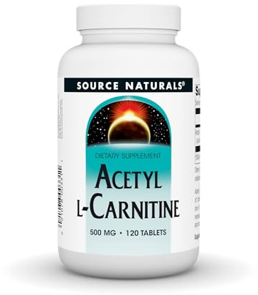 Source Naturals Acetyl L-Carnitine 500 Mg Tablet, 120 Count
