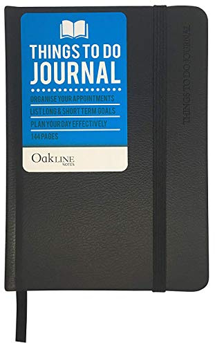 Things To Do Today Notebook Journal Pad by OaklineNotes - Personal Planning Diary Black durable Hardback Cover PU Leather Size A6