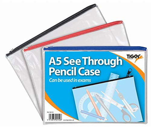 A4 Flat Exam Pencil Case Assorted colour